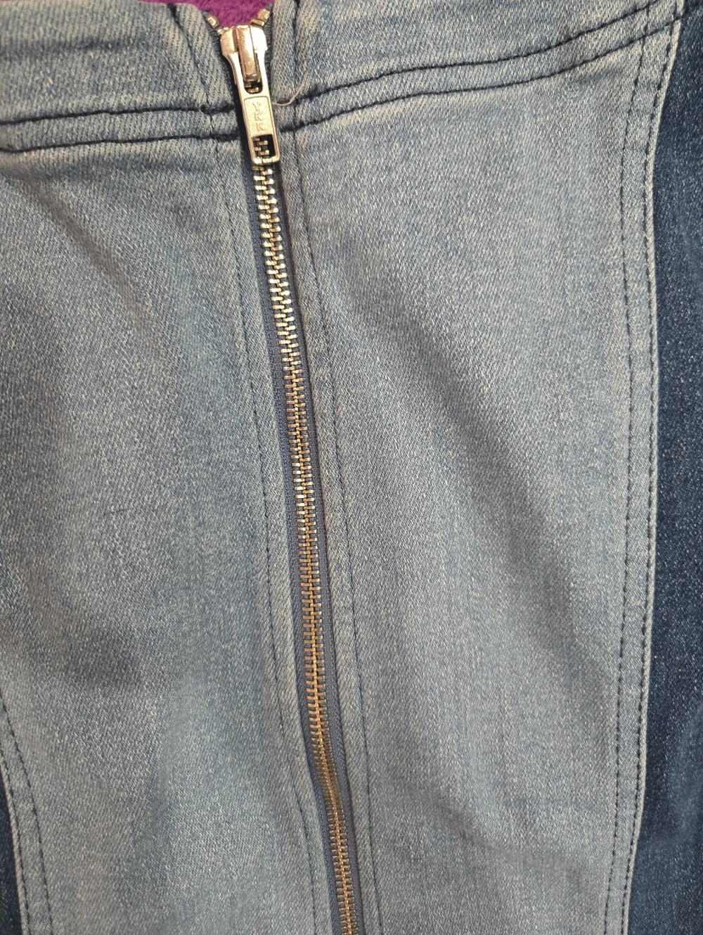 Pilcro Multitone Denim Sleveless Two Tone Top Large Euc - Picture 6 of 6